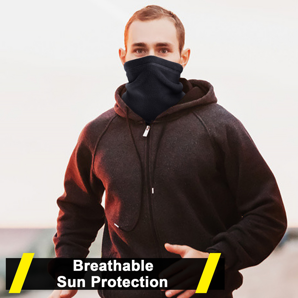 Winter Windproof Fleece Neck Warmer Tube Scarf, Half Face Cover
