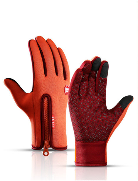 Fleece-lined touchscreen cycling gloves