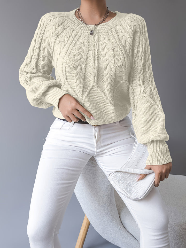 Sabine | Cable-Knit Lantern Sleeve Jumper