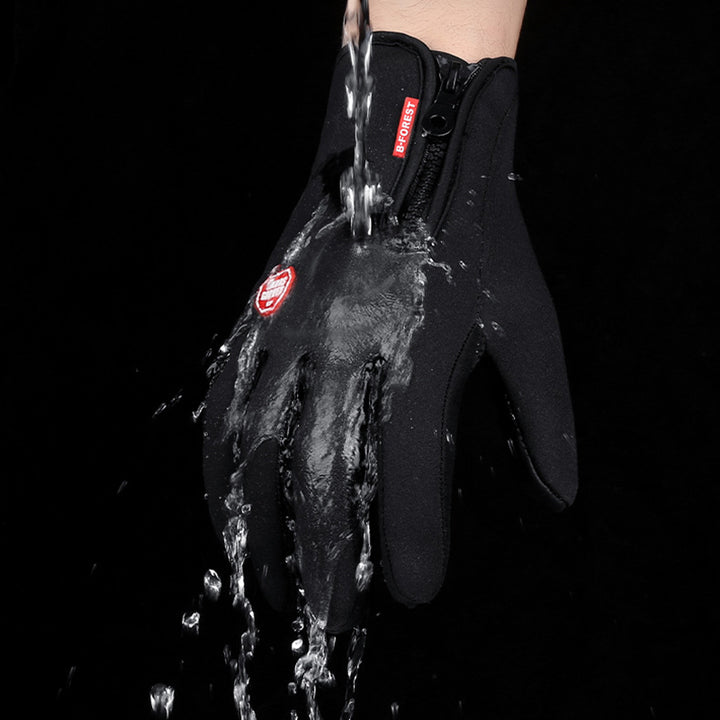 Fleece-lined touchscreen cycling gloves