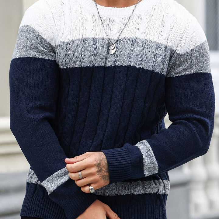 Ethan | colour Block Knit Jumper