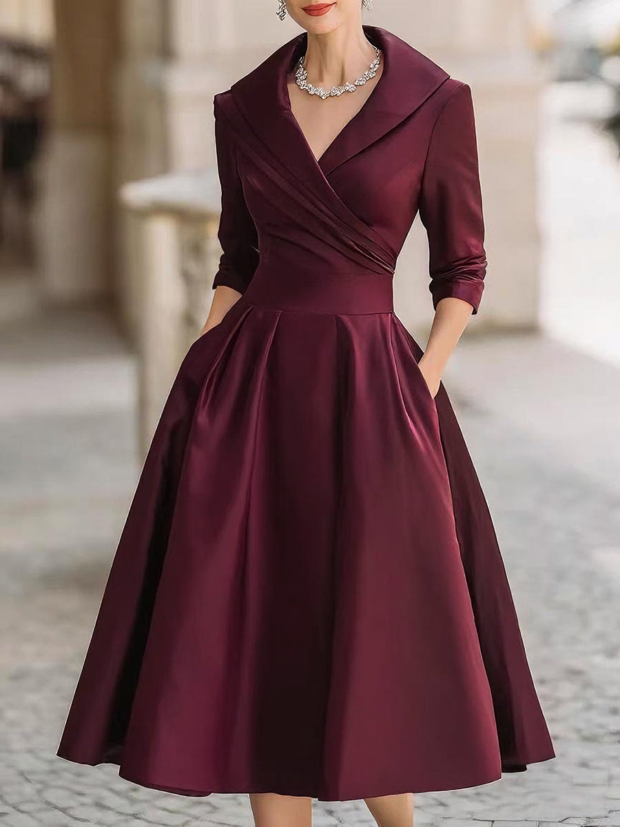 Bee Left Women's V-Neck Evening Dress - Elegant Holiday Party – Amory & Co
