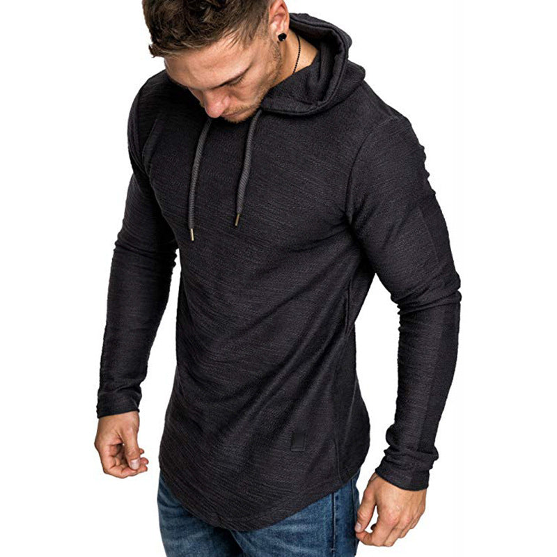 Man in a slim fit pullover hoodie