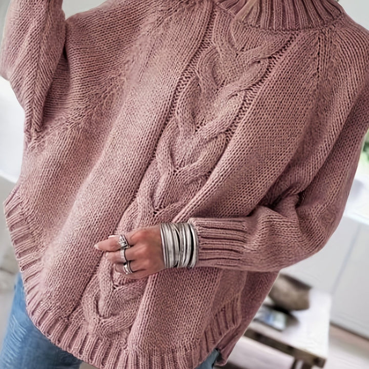 Gwendolyn | Cable-Knit High-Neck Jumper