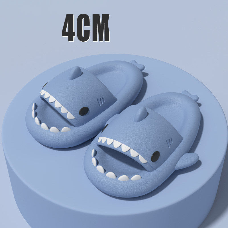 Cute shark slippers with soft, grippy EVA sole for indoors and out
