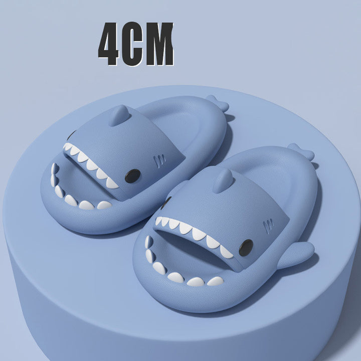 Cute shark slippers with soft, grippy EVA sole for indoors and out