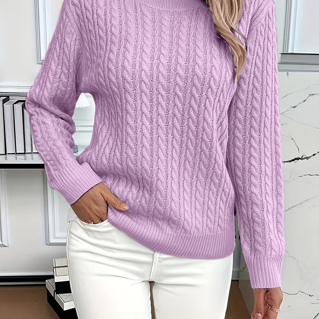 Twist knit crew neck jumper for women in 15 colours
