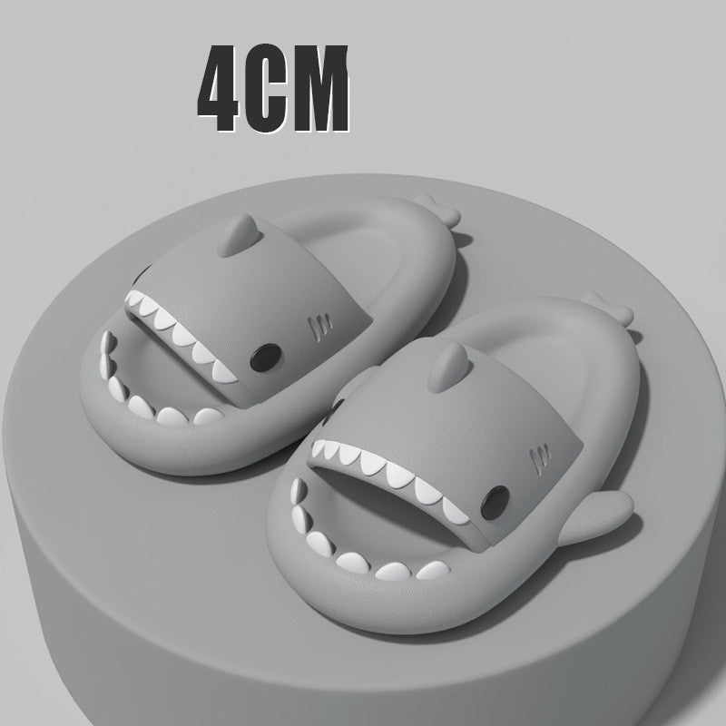 Cute shark slippers with soft, grippy EVA sole for indoors and out