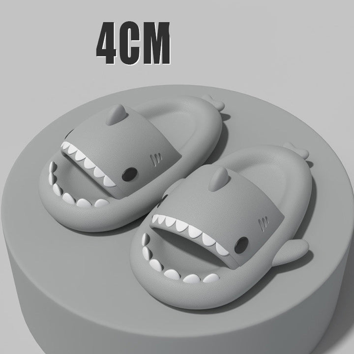 Cute shark slippers with soft, grippy EVA sole for indoors and out