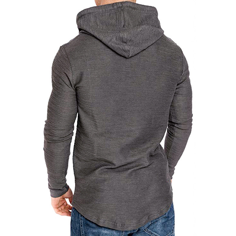 Man in a slim fit pullover hoodie