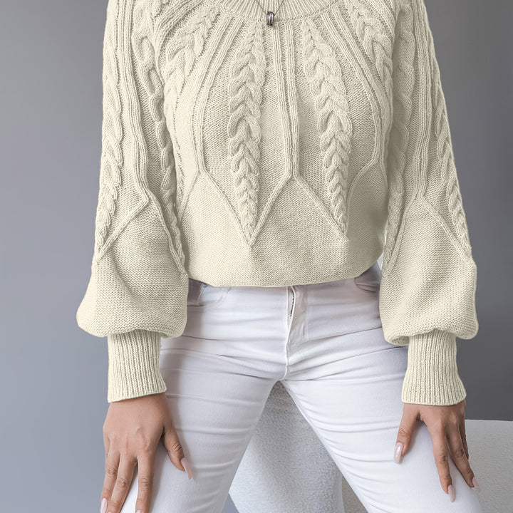 Sabine | Cable-Knit Lantern Sleeve Jumper