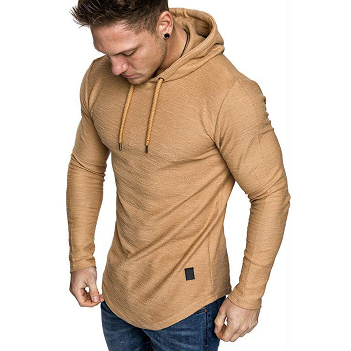 Man in a slim fit pullover hoodie