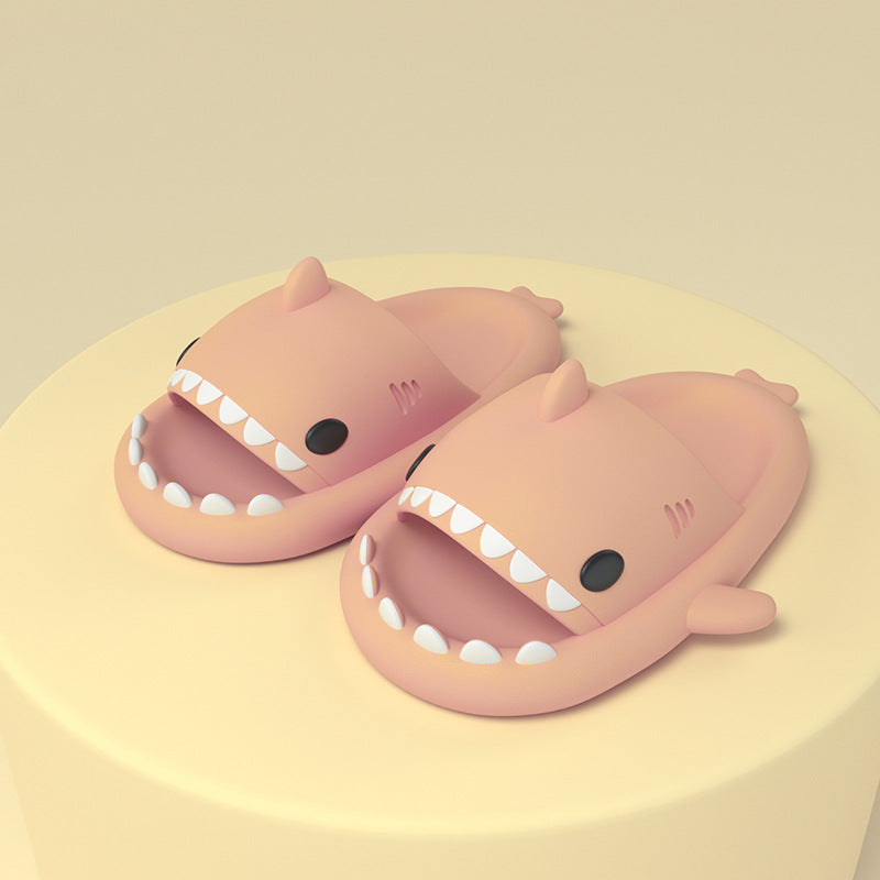 Cute shark slippers with soft, grippy EVA sole for indoors and out