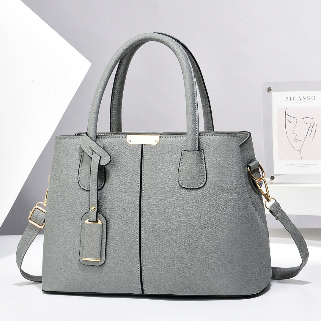 Structured faux leather tote handbag