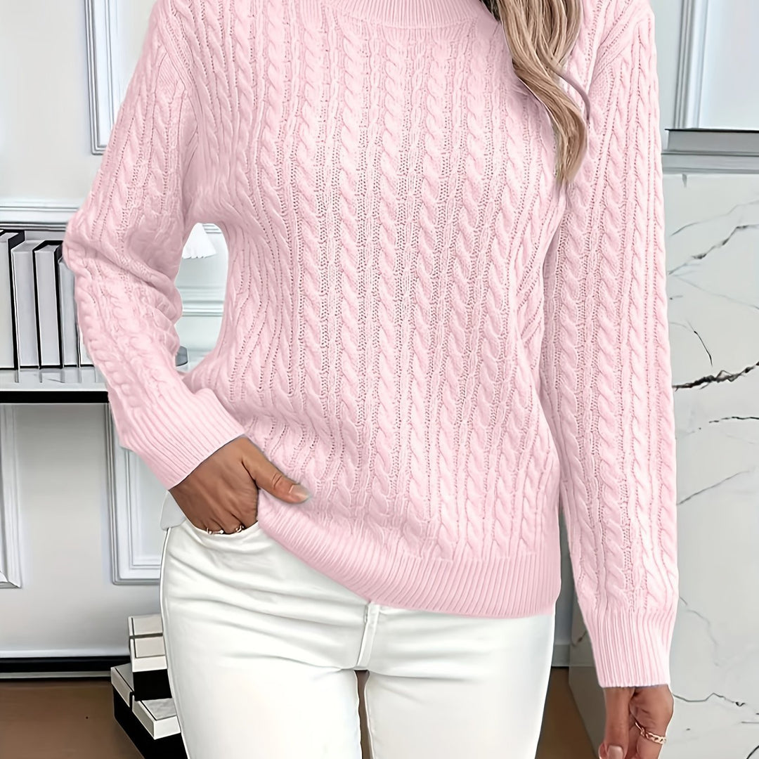 Twist knit crew neck jumper for women in 15 colours