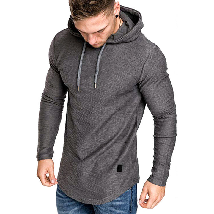 Man in a slim fit pullover hoodie