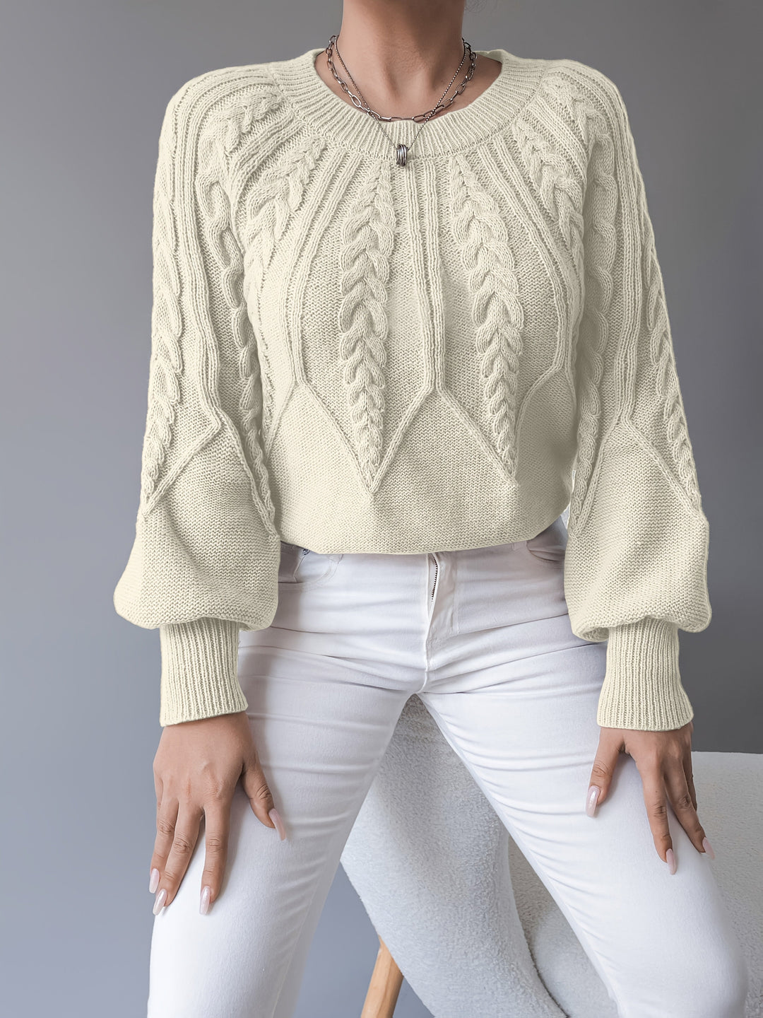 Elsie | Cable-Knit Textured Jumper