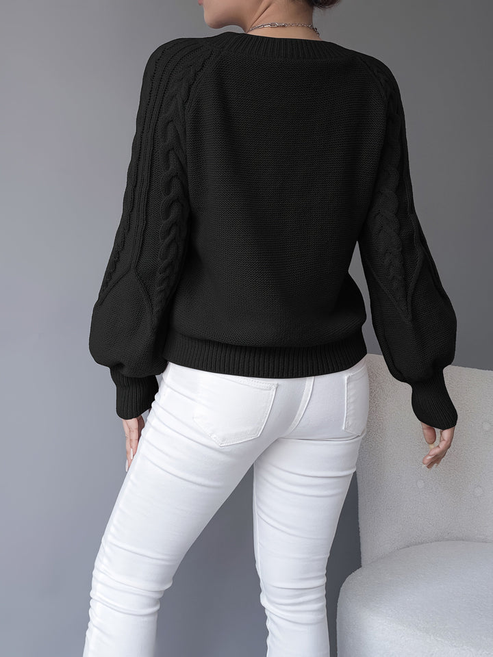 Sabine | Cable-Knit Lantern Sleeve Jumper