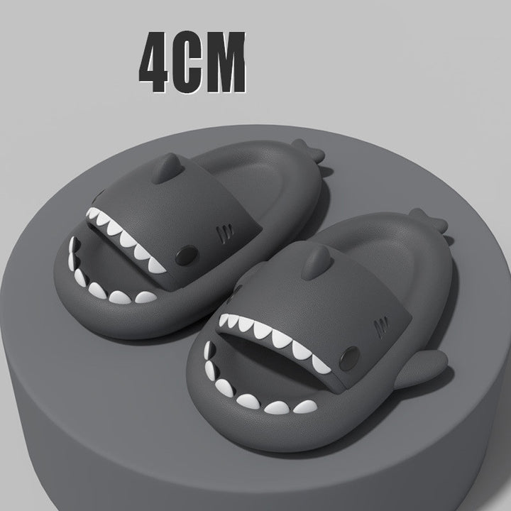 Cute shark slippers with soft, grippy EVA sole for indoors and out