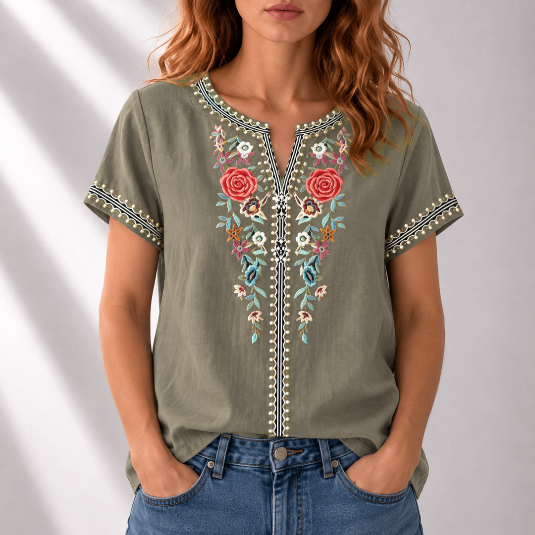 Lucia | Floral Embroidered Blouse