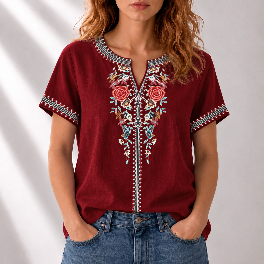 Lucia | Floral Embroidered Blouse