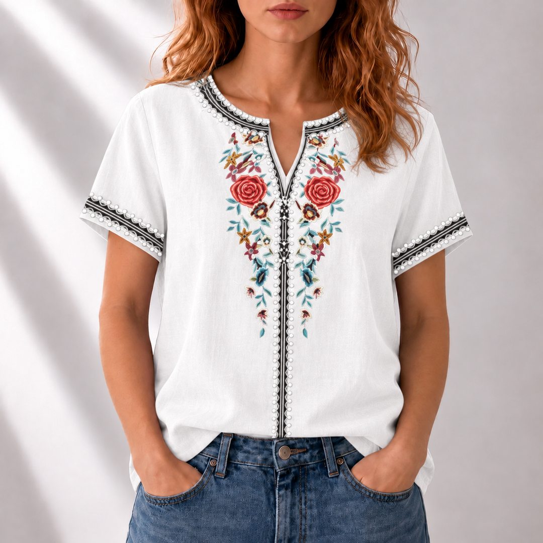Lucia | Floral Embroidered Blouse