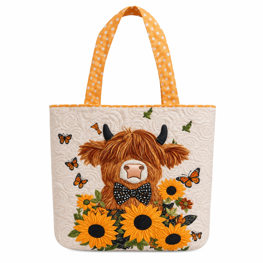 Carolyn | Stylish Floral Cow Art Tote Bag