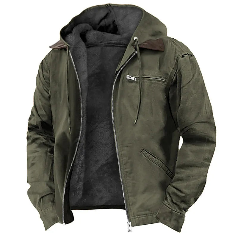 Gideon | Fleece-Lined Hooded Utility Jacket