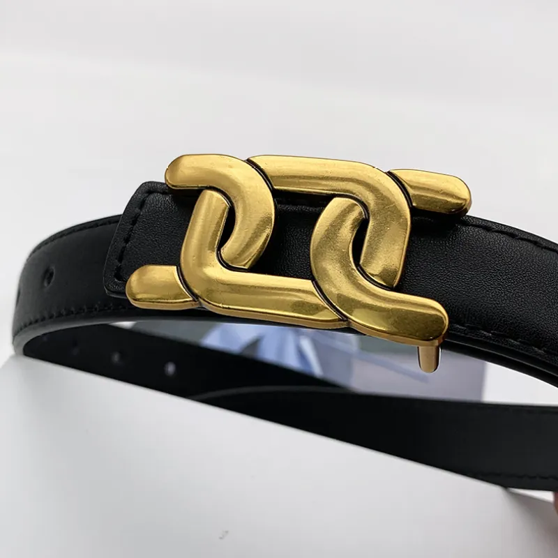 Gold Buckle Belt Adjustable Smooth Strap for Jeans