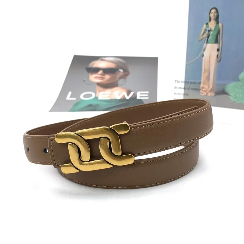 Gold Buckle Belt Adjustable Smooth Strap for Jeans