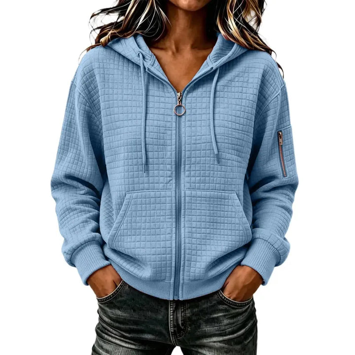 Kathryn | Textured Zip-Up Hoodie