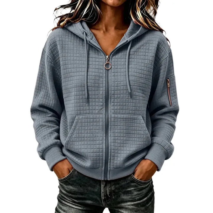 Kathryn | Textured Zip-Up Hoodie