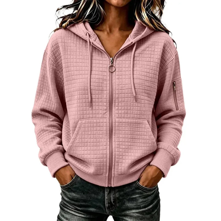 Kathryn | Textured Zip-Up Hoodie