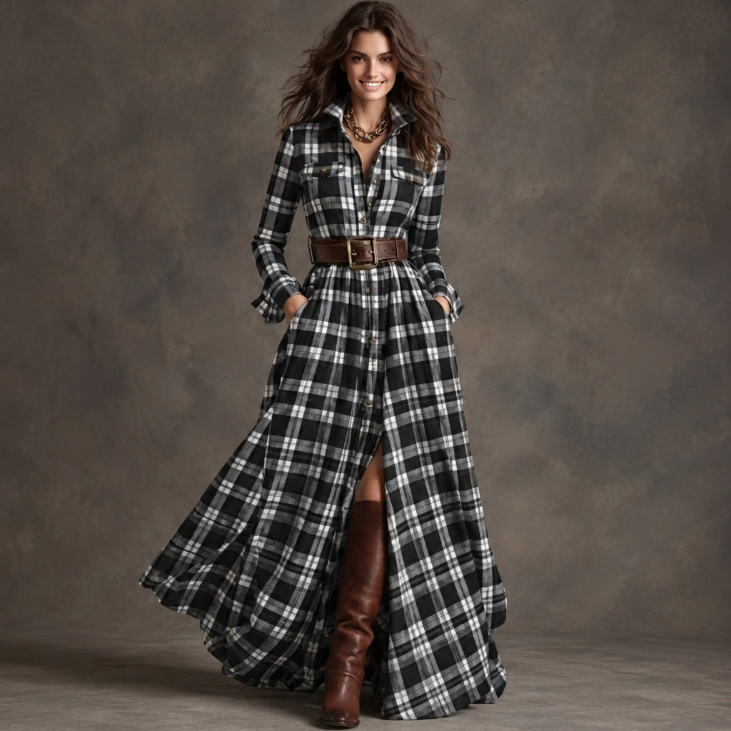 Lauren | Classic Belted Button-Up Shirt Dress
