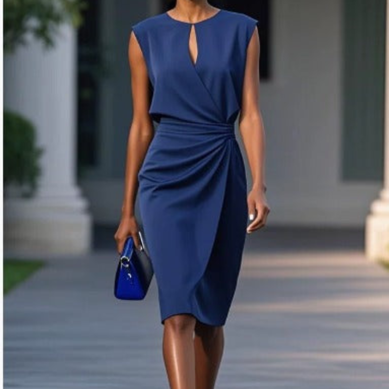 Laurena | Graceful Flowing Elegant Midi Dress