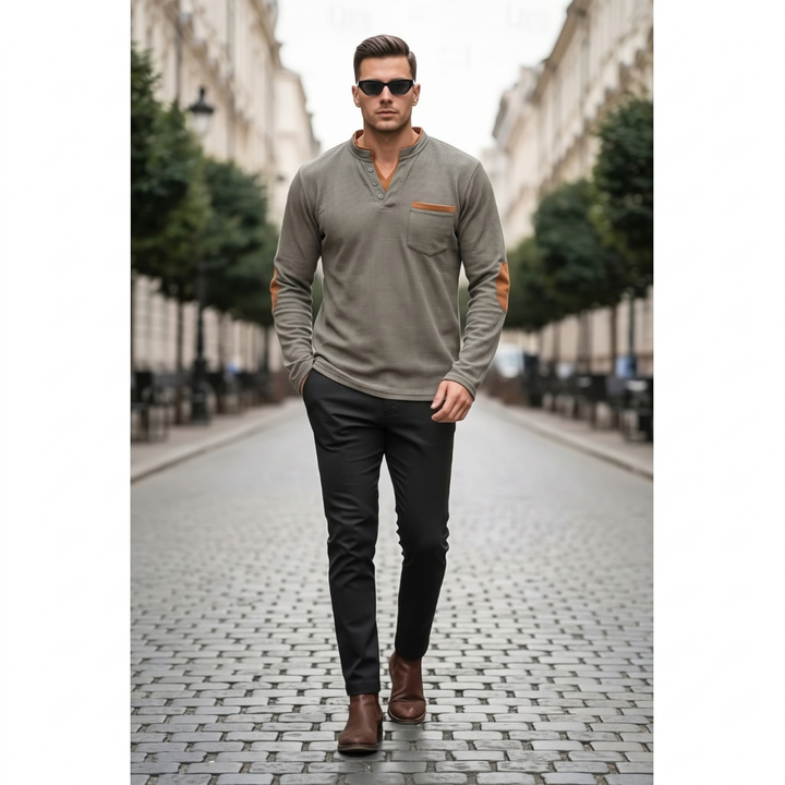 Russell | Textured Waffle Henley Shirt