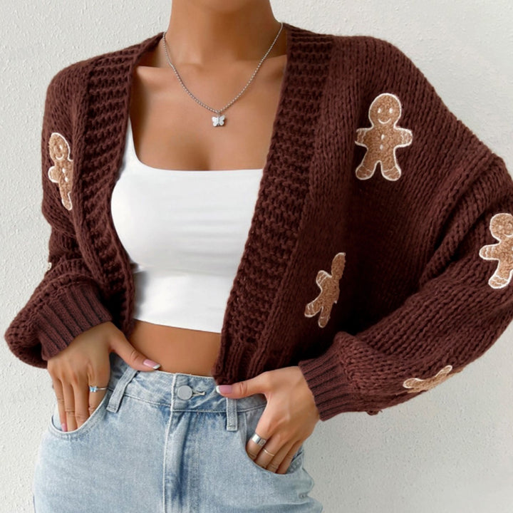 Gingerbread Man V-Neck Knitted Christmas Jumper