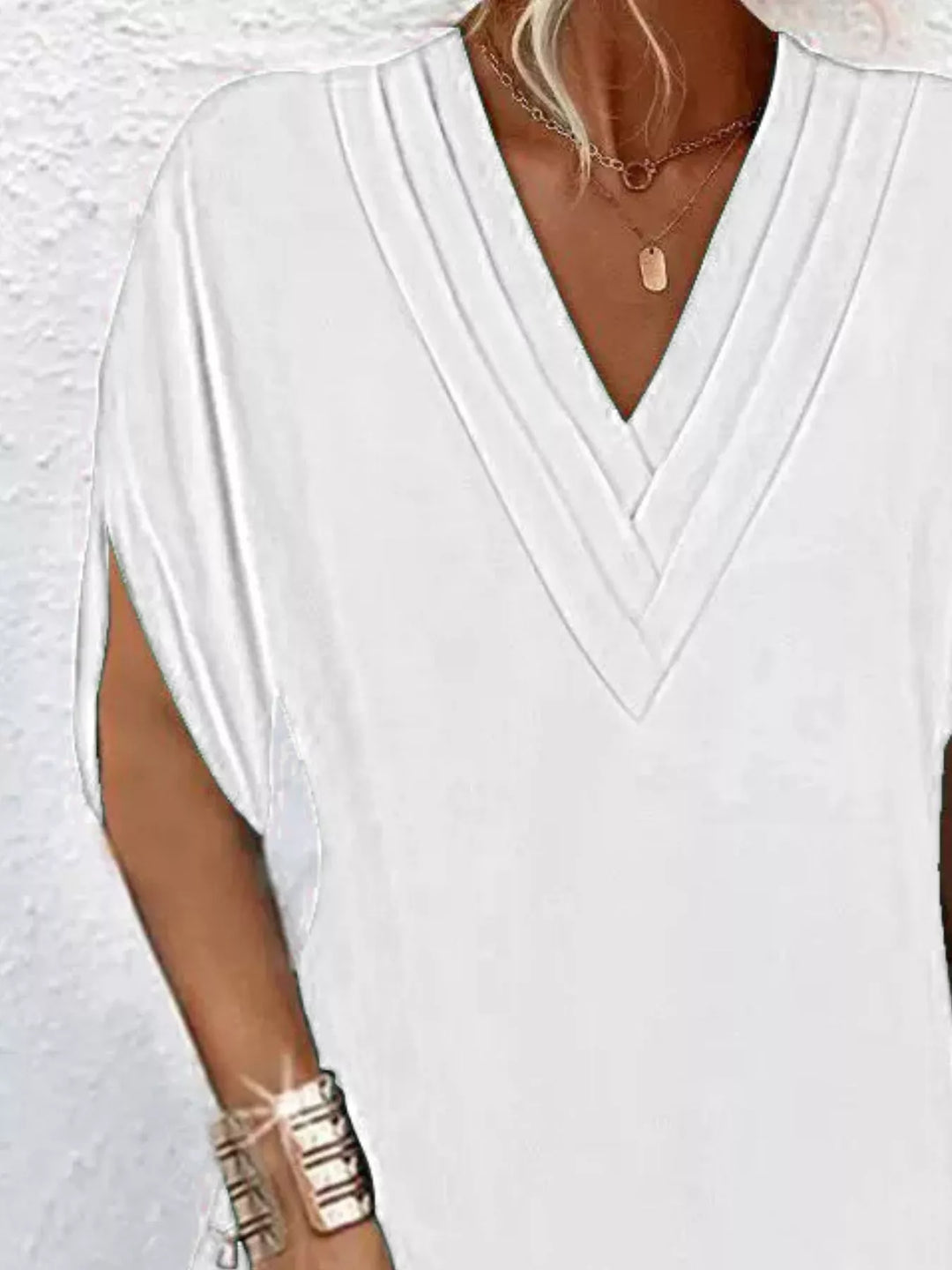 Emery | V-Neck Slit Sleeve Mini Dress