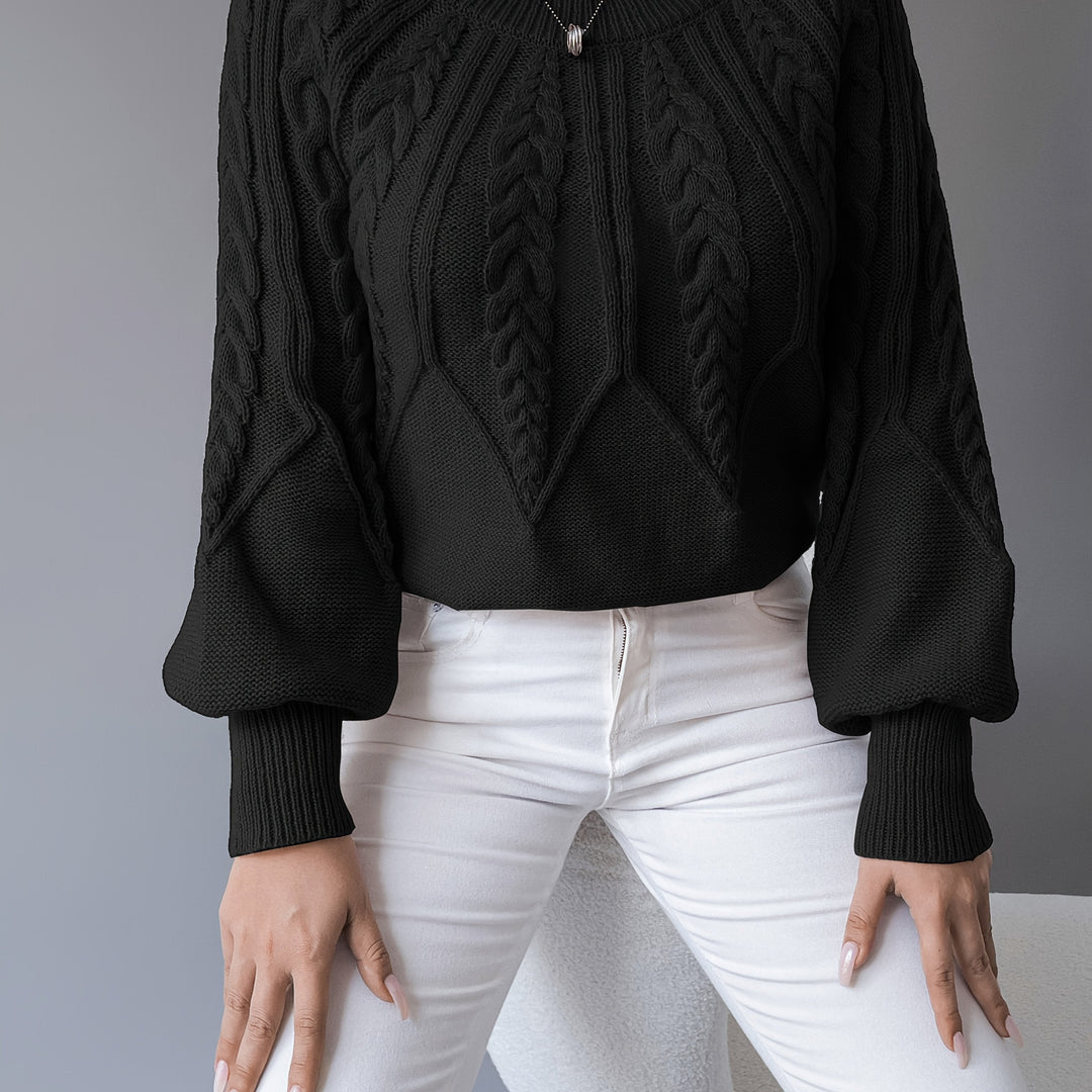 Sabine | Cable-Knit Lantern Sleeve Jumper