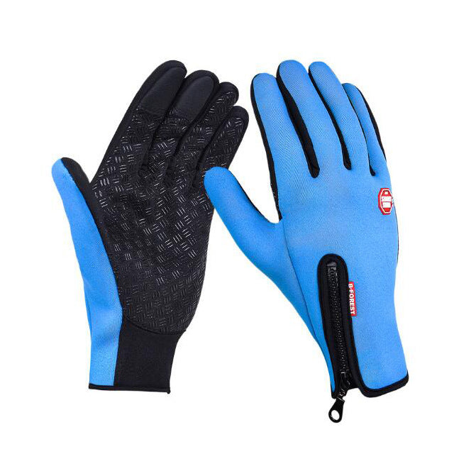 Fleece-lined touchscreen cycling gloves