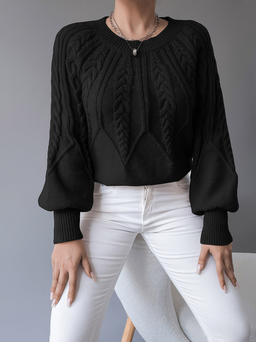 Elsie | Cable-Knit Textured Jumper