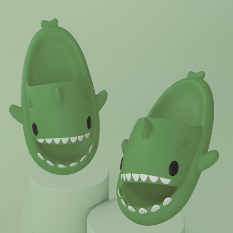 Cute shark slippers with soft, grippy EVA sole for indoors and out