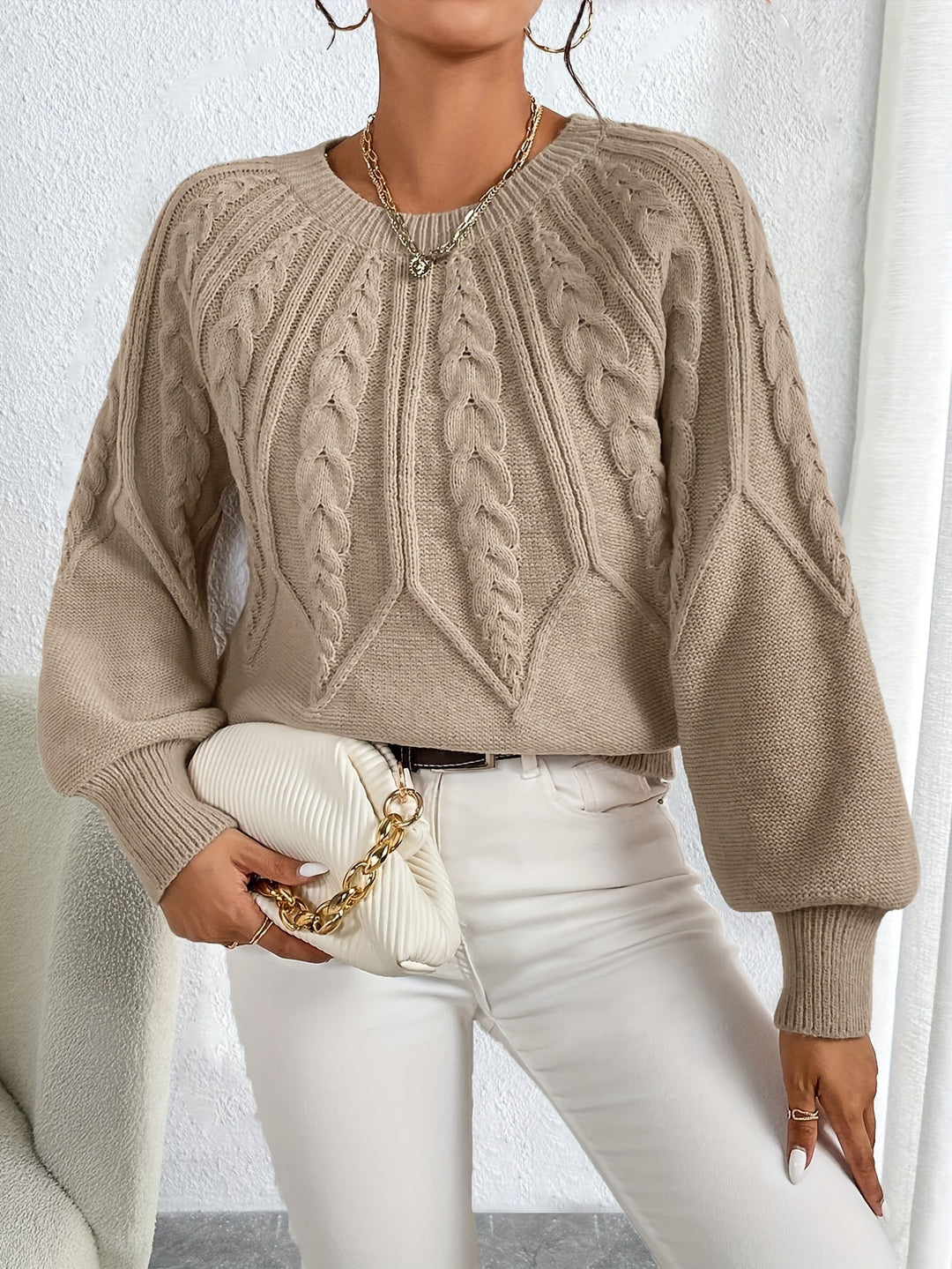 Elsie | Cable-Knit Textured Jumper