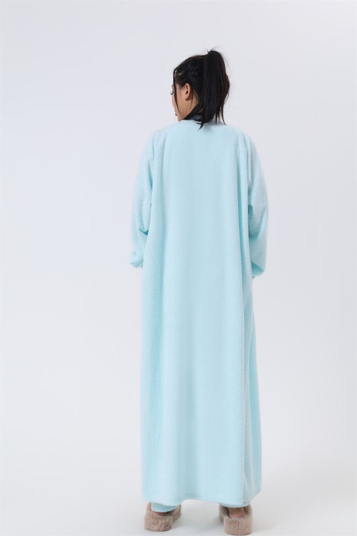 Soft knit 3-piece lounge set – crop top, wide-leg trousers, cardigan