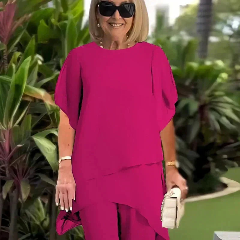 Everly | Draped Wide-Leg Trouser Set